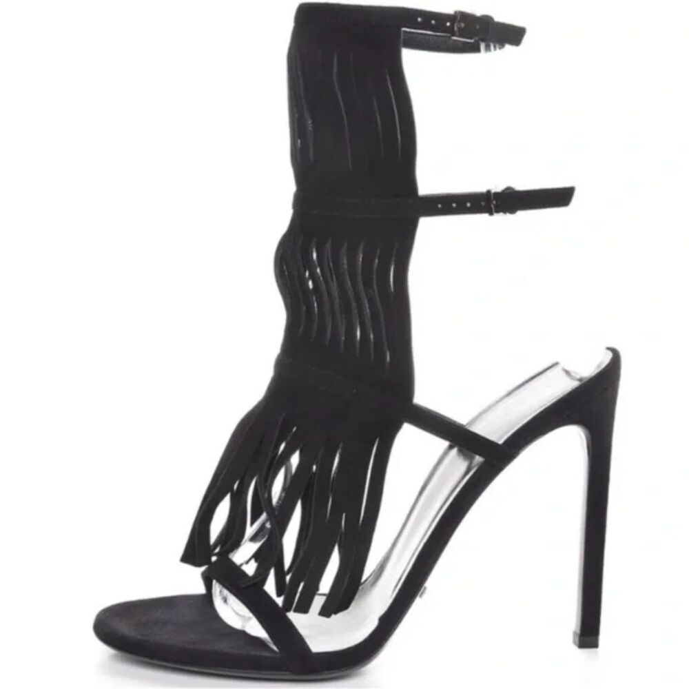 Gucci Black Fringe Sandals